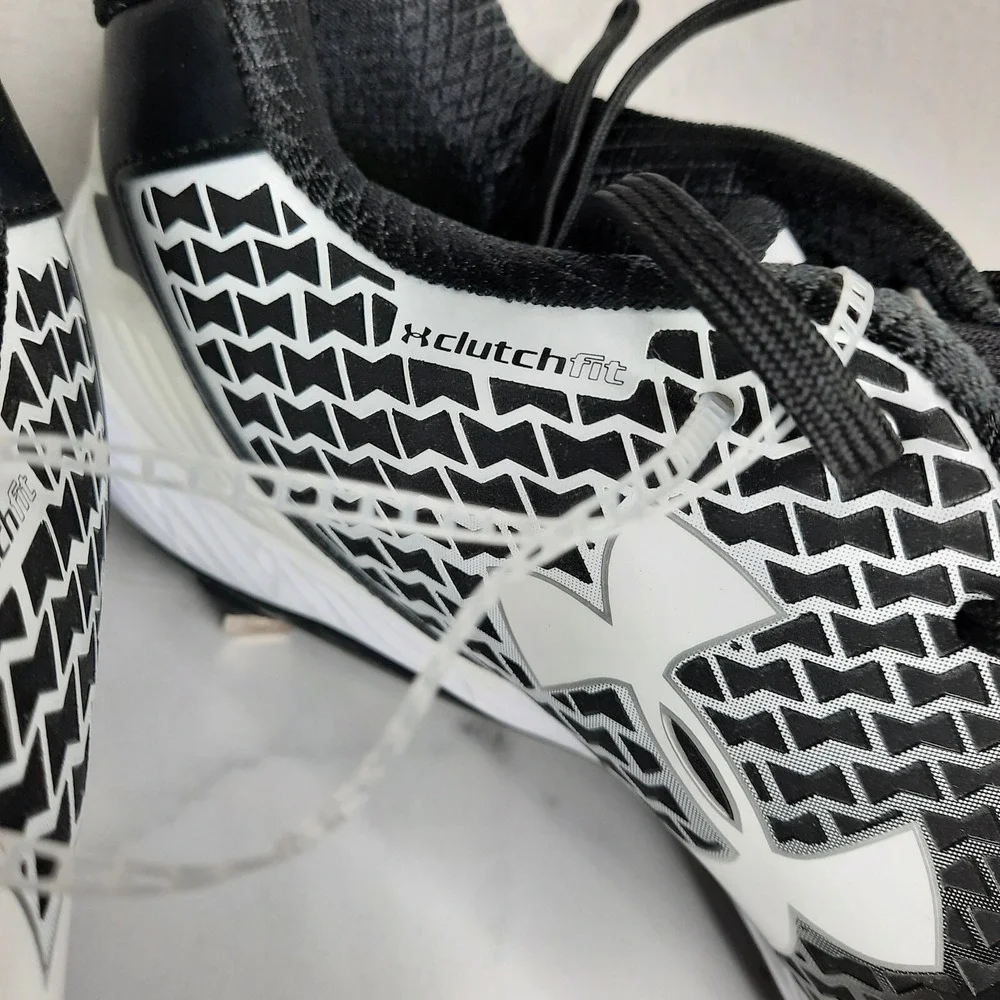 Under Armour Authentic MLB Mens Sz 15 Heater Charged Baseball Cleats Black White